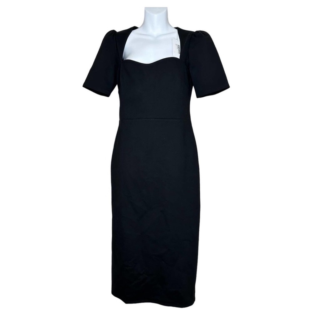 Reformation Clayten Black Midi Knit Dress Size Medium